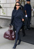 Kim Kardashian dons all-black ensemble as she leaves the Ritz Carlton and heads to SNL for rehearsals in New York City