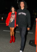 Vanessa Hudgens and boyfriend Cole Tucker enjoy a date night at The Rolling Stones concert in Los Angeles