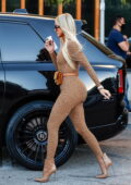 Khloe Kardashian flaunts her curves in FENDI x SKIMS bodysuit while filming  at JOEY in Woodland