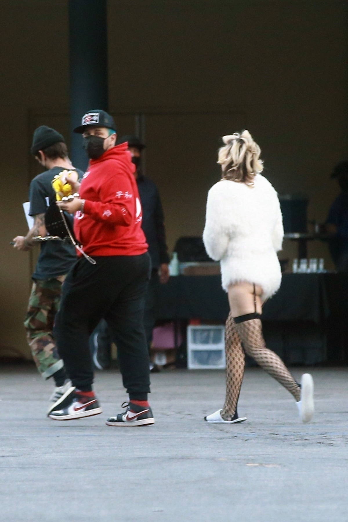 Spotted: Miley Cyrus Wears Furry Boy Shorts And Thigh-Highs