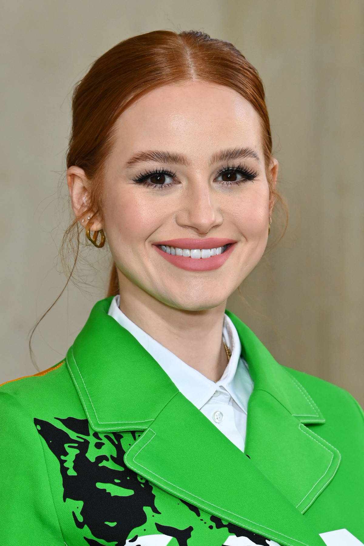 Madelaine Petsch makes a statement in a sheer Dior bra and studded cream  suit as she covers Flaunt