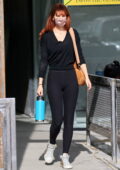 Rumer Willis shows off her red hair along with her slender physique while leaving a Pilates studio in Los Angeles