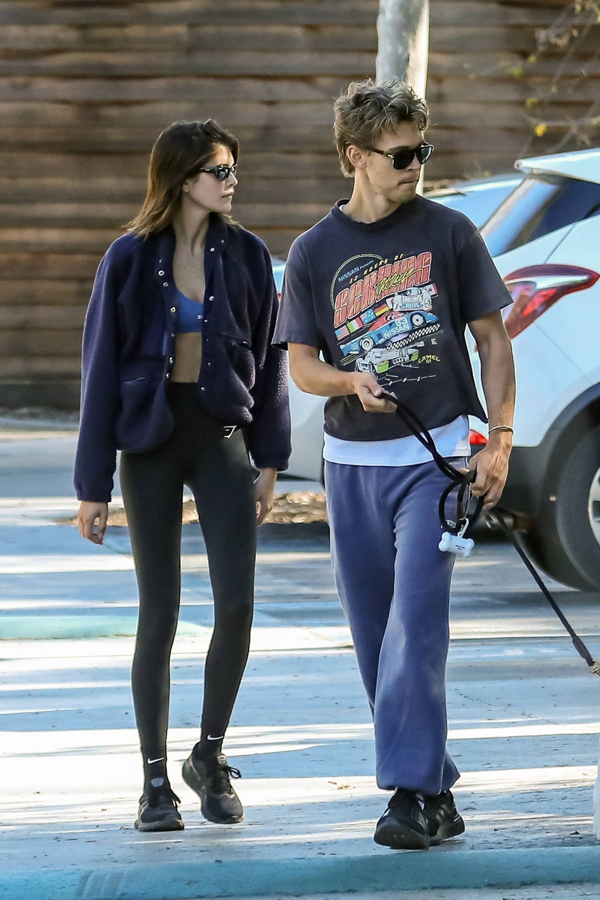 Kaia Gerber Flashes Her Taut Midriff In A Crop Top And Leggings While Out With Austin Butler And