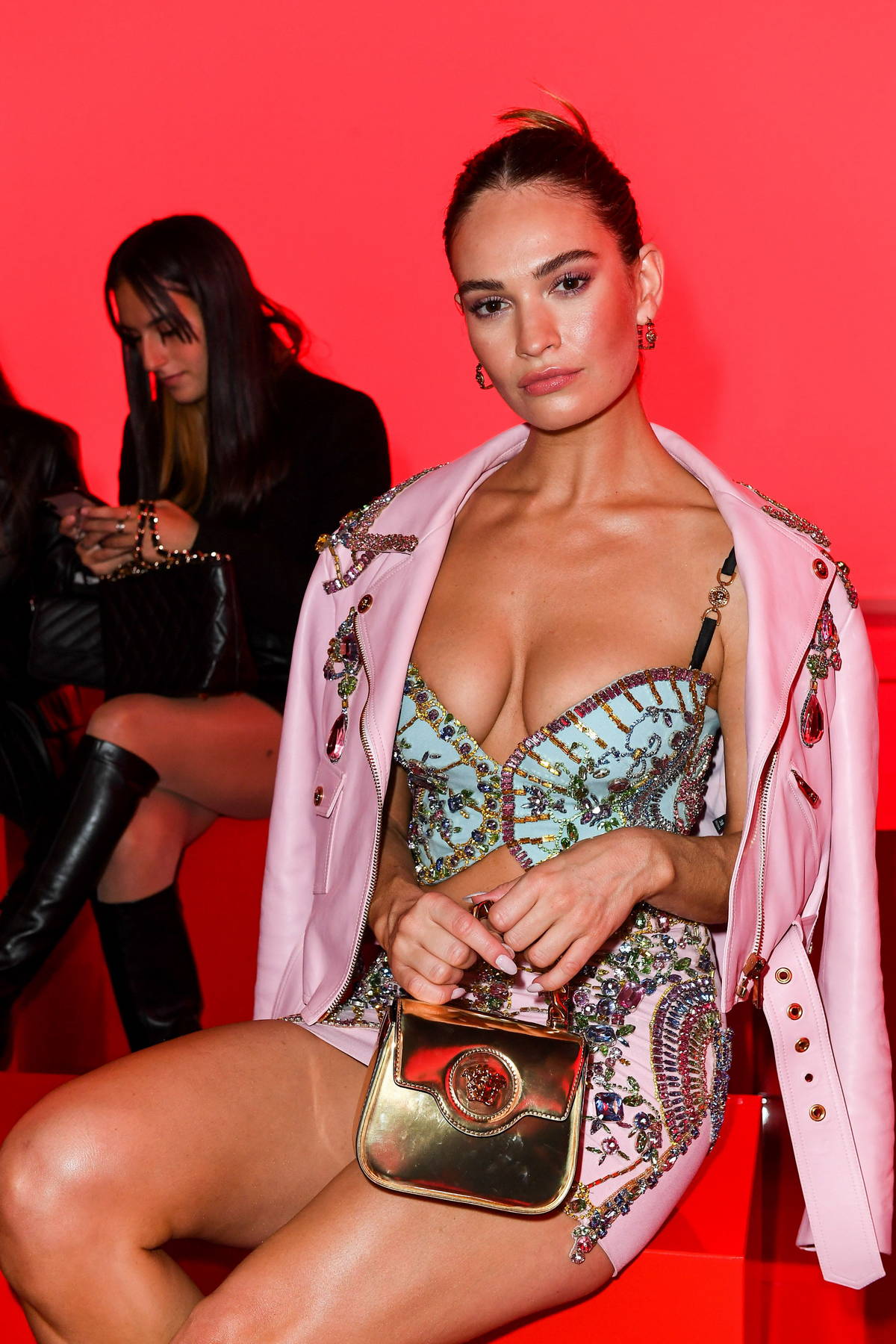 Lily James stars in VERSACE FW 2022/23 campaign