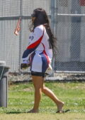 Kim Kardashian attends her son Saint’s soccer game in Los Angeles