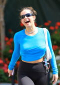 Addison Rae burst into laughter while leaving her Pilates class