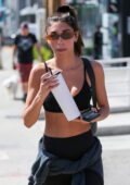 chantel jeffries shows off her taut physique in a crop top and legging  shorts while leaving a pilates class in west hollywood, california-280622_9