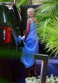 Ivanka Trump seen wearing a blue dress as she steps out for dinner in Miami, Florida