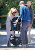Jennifer Lawrence and Cooke Maroney enjoy a hike with their newborn baby and Cooke's parents in Los Angeles