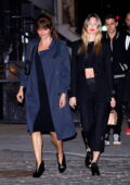 Martha Hunt and Helena Christensen arrive at Gigi Hadid’s 27th birthday party at Zero Bond in New York City