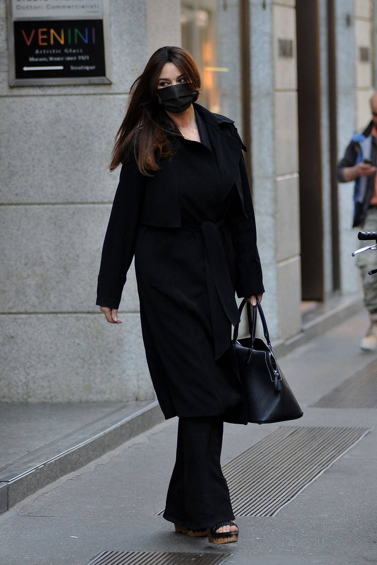 Monica Bellucci Leather Trench Coat
