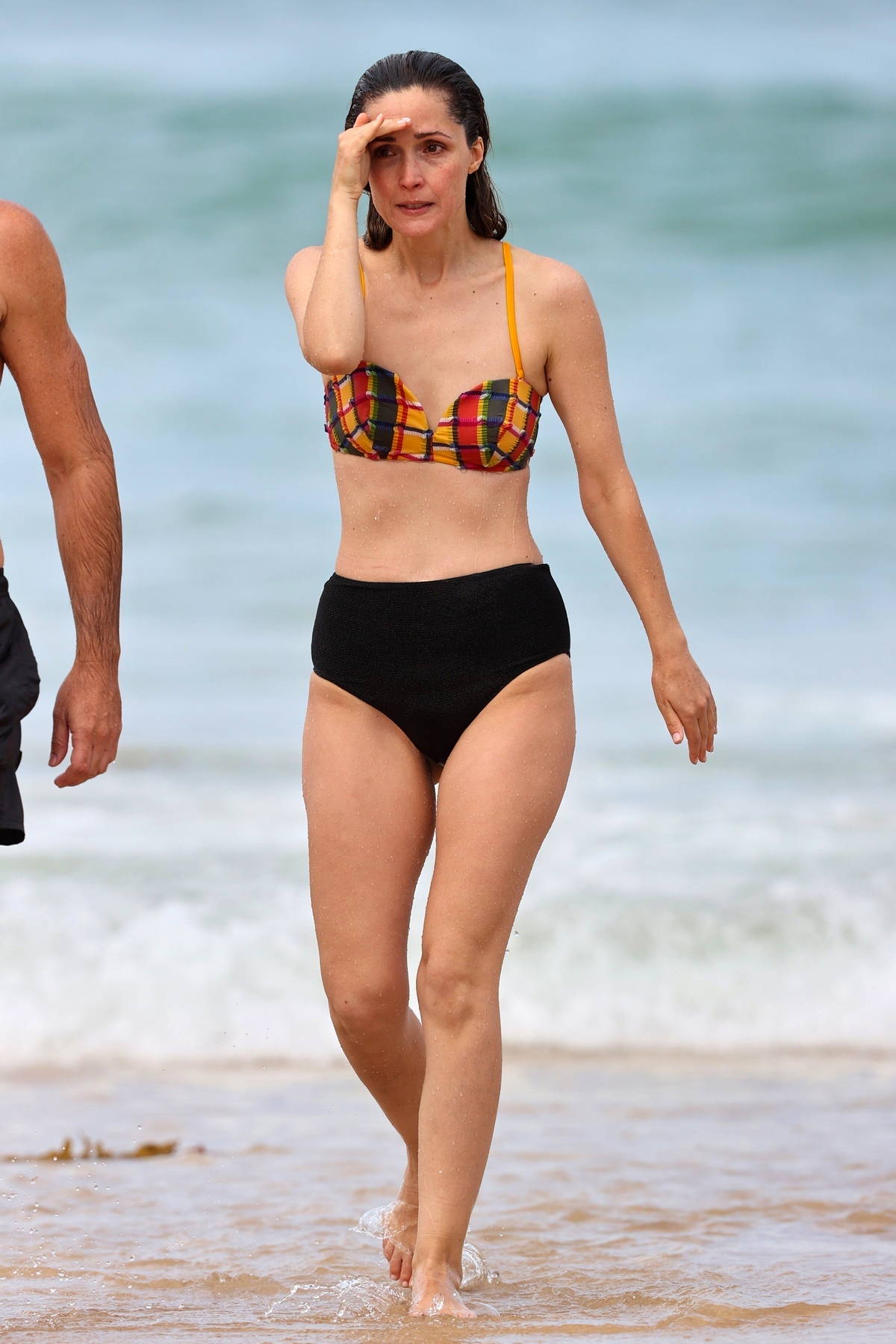 Rose Byrne shows off her bikini body as she goes for swim with friend Kick  Gurry