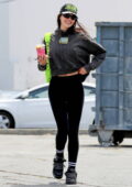 Amelia Hamlin is all smiles as she leaves the gym sporting a hoodie and leggings in Los Angeles