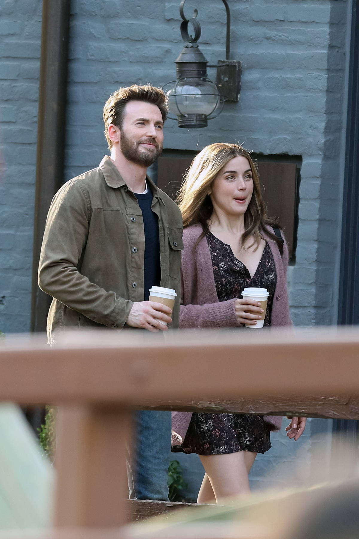 Ana de Armas chic in black suit as she is joined by Chris Evans while doing  press rounds for Ghosted