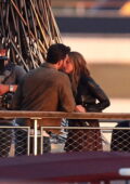 Ana de Armas and Chris Evans share a kiss while filming a romantic scene for 'Ghosted' in Washington D.C.