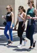 lucy hale looks great in camo leggings as she grabs a coffee before heading  to the gym in studio city, california-230620_8