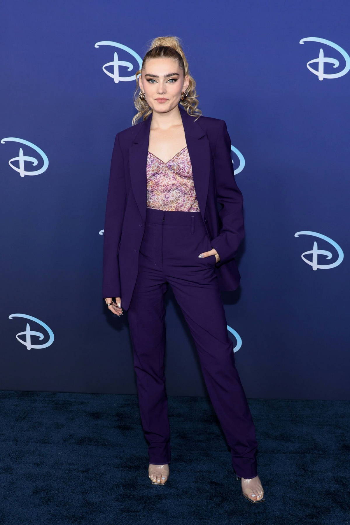 Meg Donnelly attends the 2022 ABC Disney Upfront at Basketball City in