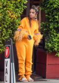 Camila Cabello stands out in bright orange sweats while out for dinner with her mom at Giorgio Baldi in Santa Monica, California