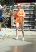 Cara Delevingne spotted during a beach photoshoot for Dior in Paraggi, Italy