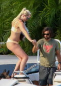 Lindsey Vonn displays her bikini body as she goes for boat ride with boyfriend Diego Osorio in Miami, Florida