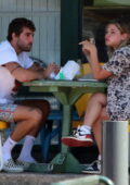 madelyn cline flaunts her legs in tiny denim shorts while she grabs lunch  with a mystery man at malibu kitchen in malibu, california-010622_10