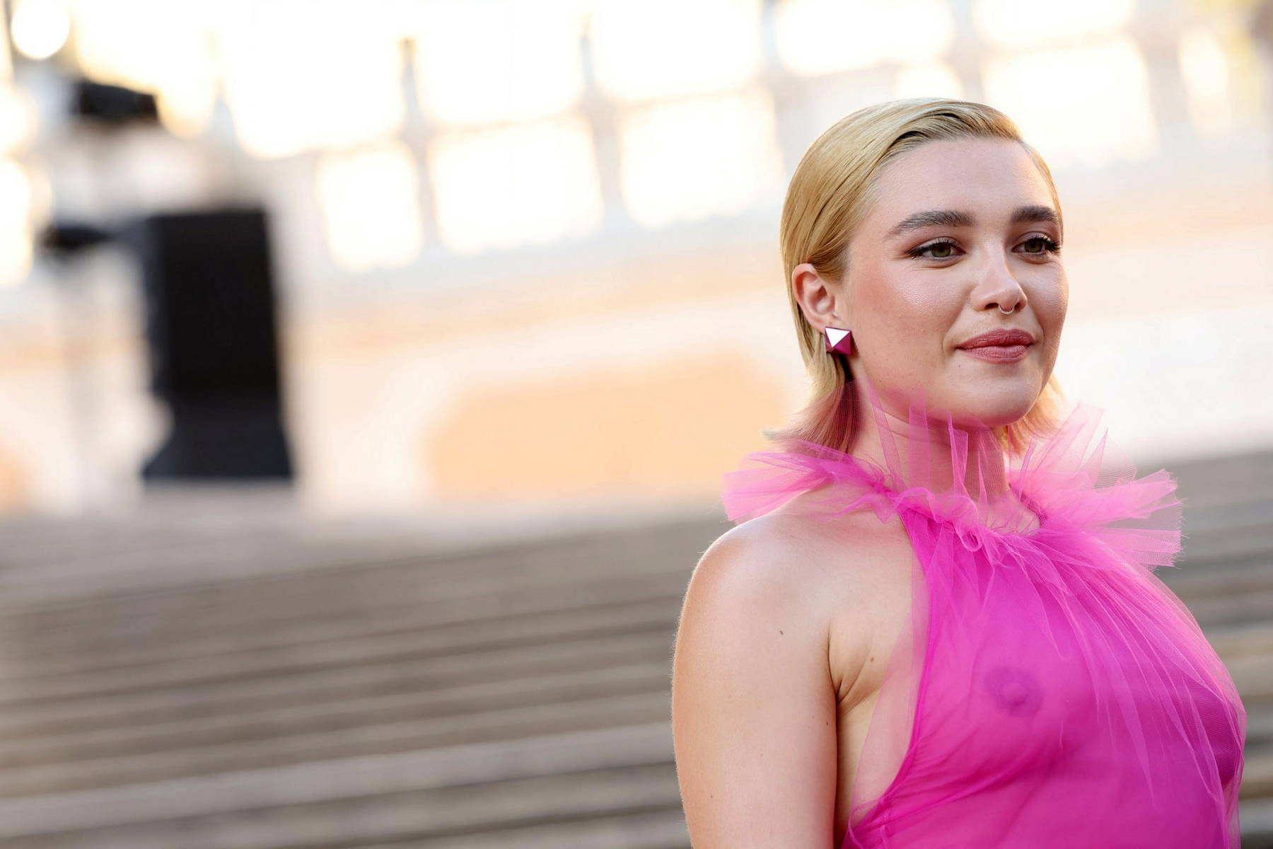 Florence Pugh Attends The Valentino Haute Couture Fw 2022 2023 Show In