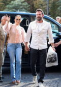 Jennifer Lopez and Ben Affleck hold hands as they step out for some shopping in Paris, France