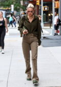 gigi hadid dons an army green sweater and cargo pants while out on a solo  stroll in new york city-070922_1
