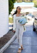 Jasmine Tookes sports comfy athleisure while out shopping for flowers in Los Angeles