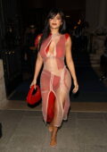 Kylie Jenner stuns in a plunging sheer dress as she leaves the 'Chez Loulou' restaurant in Paris, France