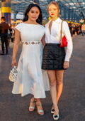 Madeleine Arthur and Lana Condor attend the Tory Burch SS23 show during NYFW in New York City