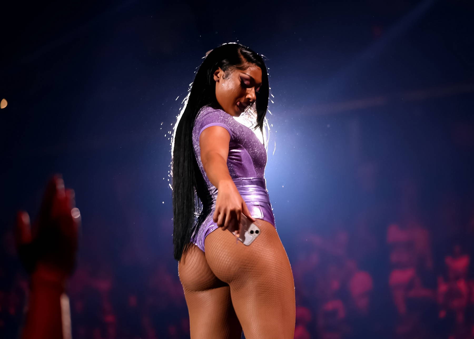 megan thee stallion performs live during the 2022 iheartradio music festiva...