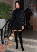 Alessandra Ambrosio looks stunning in all black during a double date at Lavo in West Hollywood, California