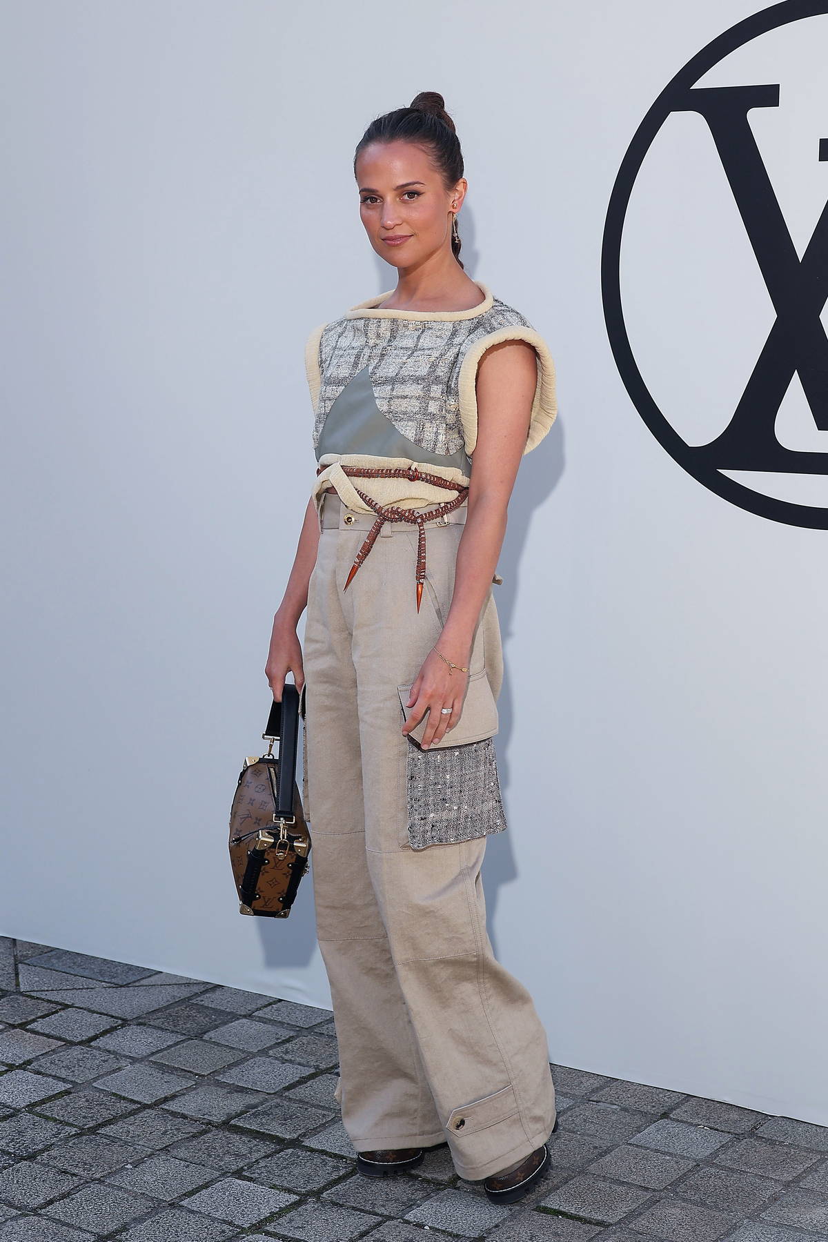 Alicia Vikander arrives for the Louis Vuitton ready-to-wear Spring