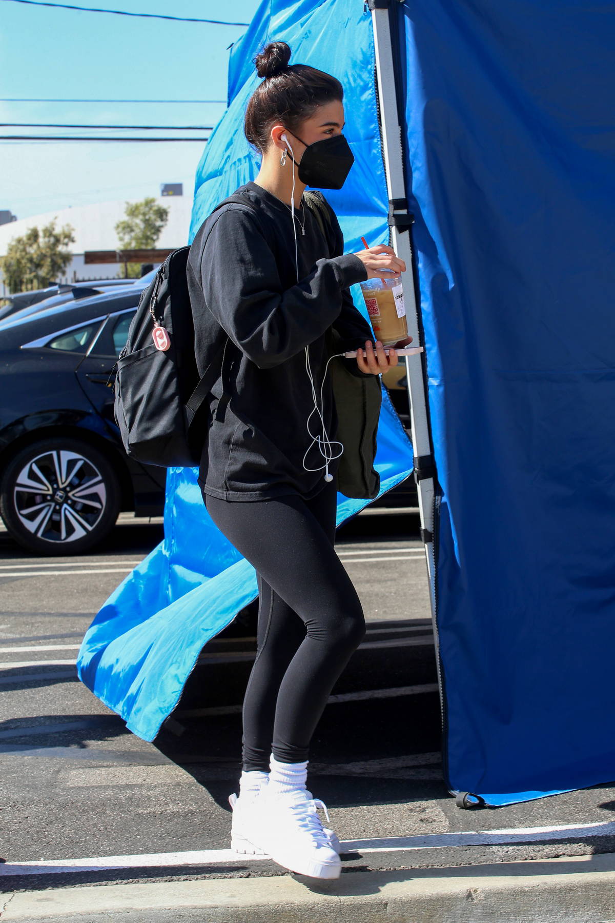 charli d'amelio dons a black sweater and leggings while spotted outside the dwts  studios in los angeles-281022_9