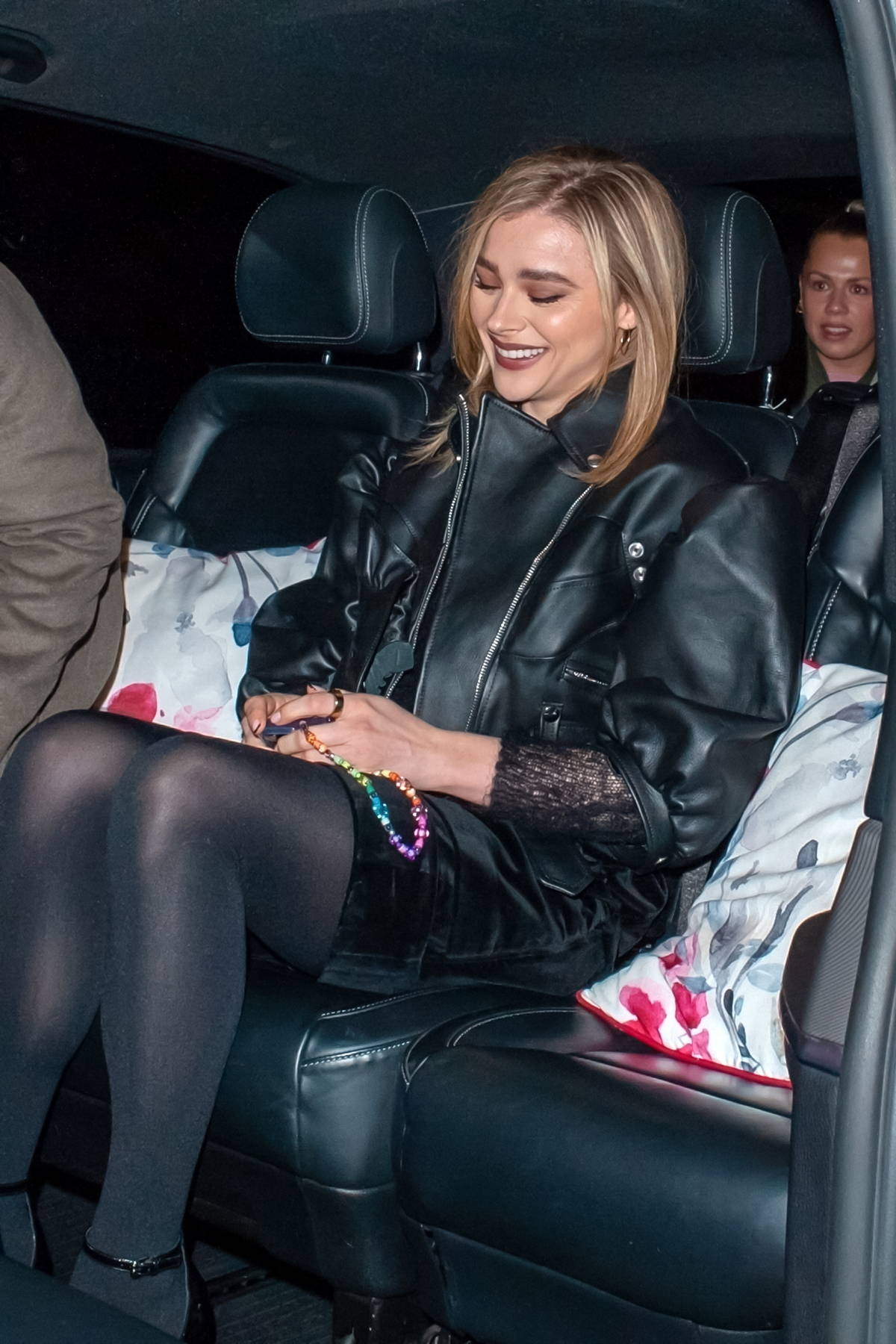 Chloë Grace Moretz Films 'The Peripheral' in Black Leather Boots