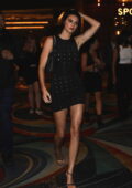 Kendall Jenner stuns in a black mini dress while attending an event for her 818 Tequila In Las Vegas, Nevada