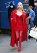 Anya Taylor-Joy looks striking in red while promoting her new film 'The Menu' in New York City