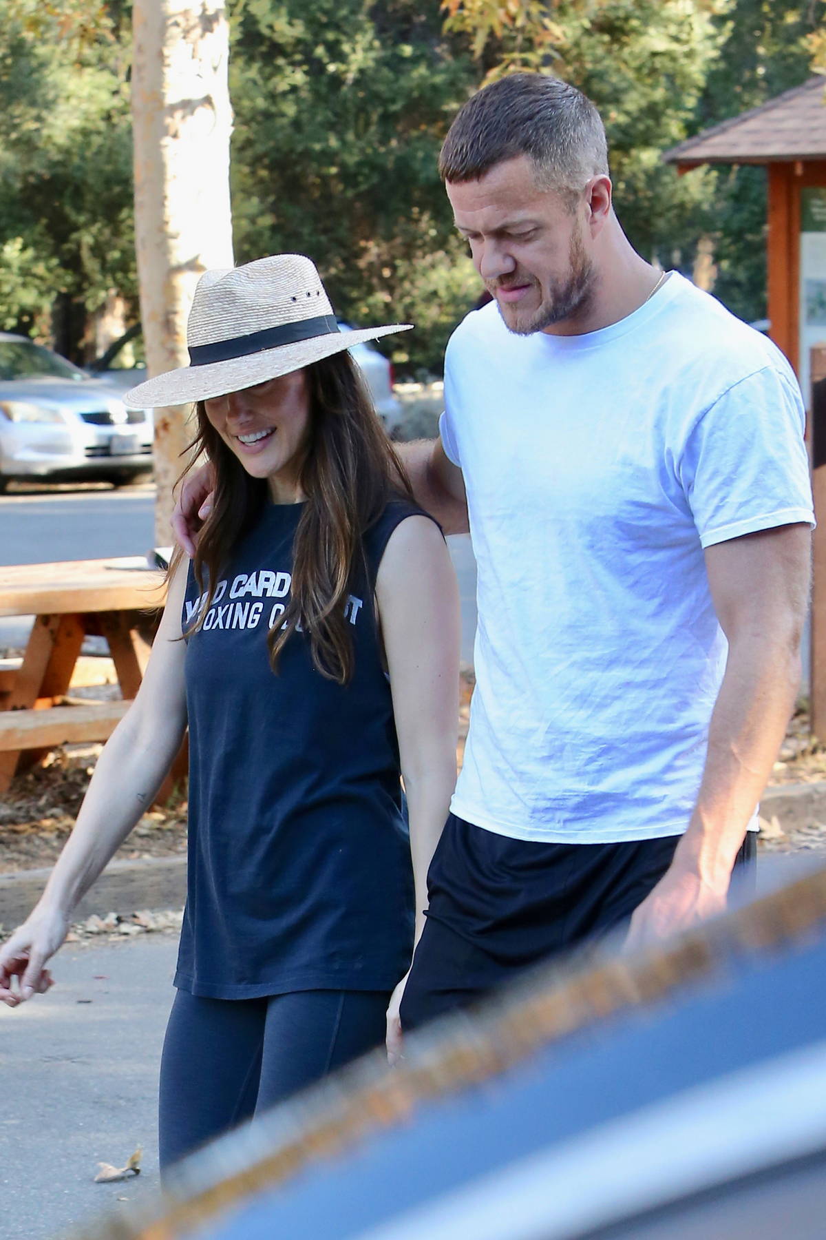 Minka Kelly and Dan Reynolds pack on some serious PDA after a couples  massage at Olehenriksen Spa in Los Angeles-230623_6