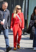 Reese Witherspoon stands out in red pantsuit on the set of 'The Morning Show' in Los Angeles