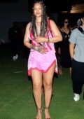 Rihanna and ASAP Rocky attend the Imagine Reggae Festival at the Kensington Oval in Bridgetown, Barbados