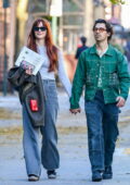 Sophie Turner and Joe Jonas hold hands as they step out with a realtor in New York City