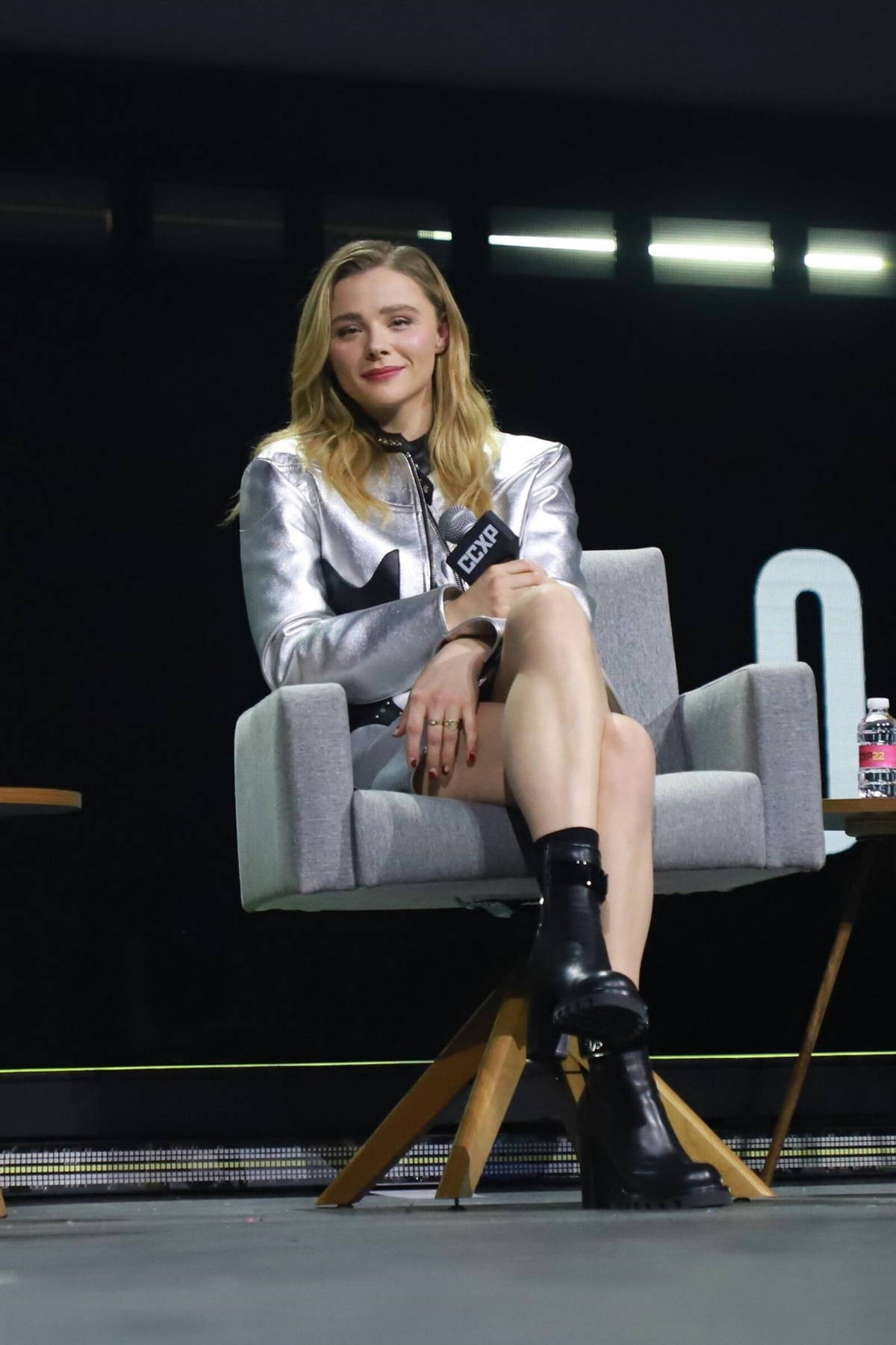 Chloe Grace Moretz speaks on stage during CCXP 2022 in Sao Paulo, Brazil