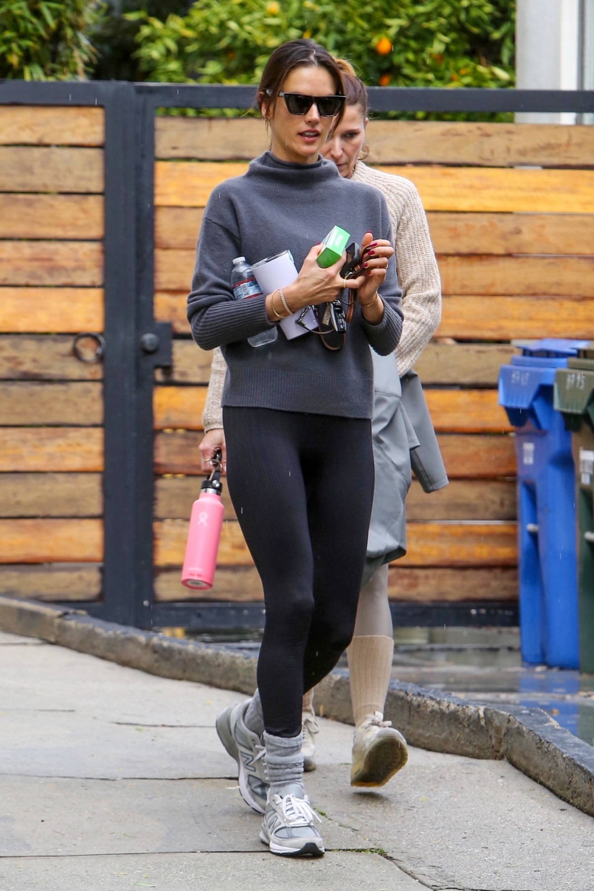Bella Hadid shows off her perfectly toned figure in all-black sports bra and  leggings as