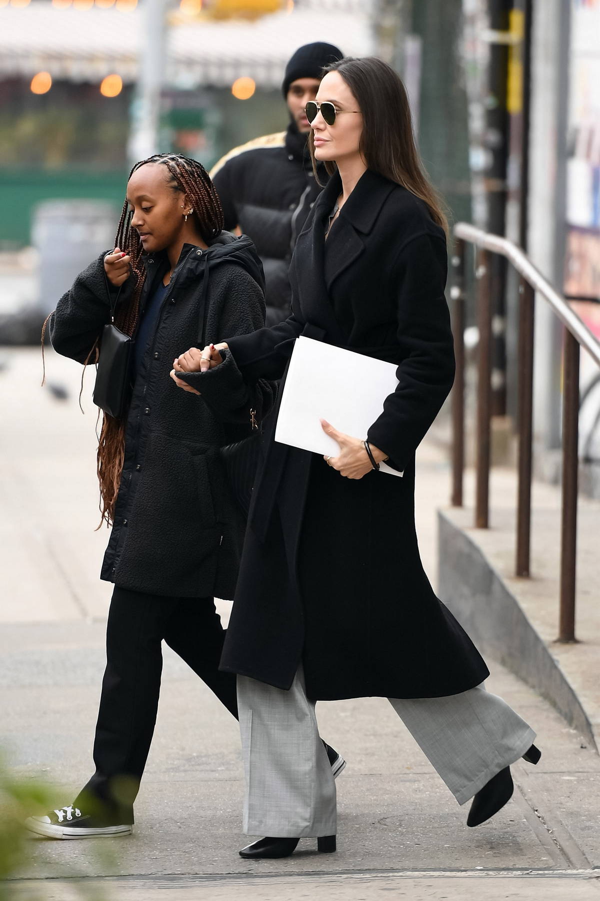 Angelina Jolie Wore Her Winter Coat in the Middle of August