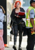 Cate Blanchett sports bright orange hair during reshoots on the set of 'Borderlands' in Los Angeles