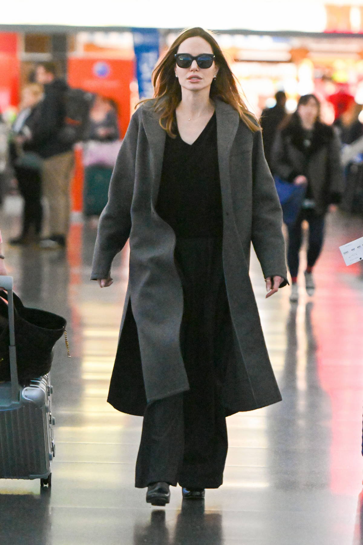 Angelina Jolie is classy as ever as she arrives at JFK Airport in New York City