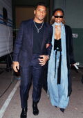 Ciara and Russel Wilson leave after her pre-Grammy performance at the Hollywood Palladium in Los Angeles