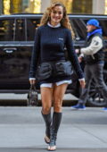 Rita Ora keeps it fashionable in Miu Miu while heading out to SiriusXM Studios in New York City