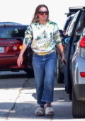 Kristen Bell steps out in wet hair with tie-dye sweatshirt while out running errands in Los Feliz, California